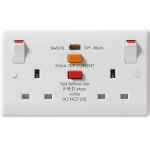 BG 822RCD 2G 30MA RCD PROTECTD SWITCH SOCKET WHITE PVC SLIM