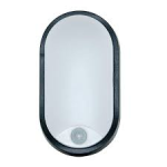 LUCECO EBE010P40 LED PIR OVAL BULKHEAD IP54 w/BLACK & WHITE