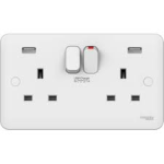 SCHNEIDER LISSE GGBL30202USBAS 13A 2G SWITCHED SOCKET+USB