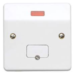 MK K377WHI LOGIC 13A DP UNSWITCHED SPUR W/NEON BASE FO