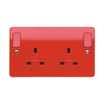 MK K2746D1RED LOGIC 13A DP RED SWITCHED SOCKET W/RED ROCKER