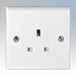 DETA SLIMLINE S1206 13A 1G SP UNSWITCHED SOCKET